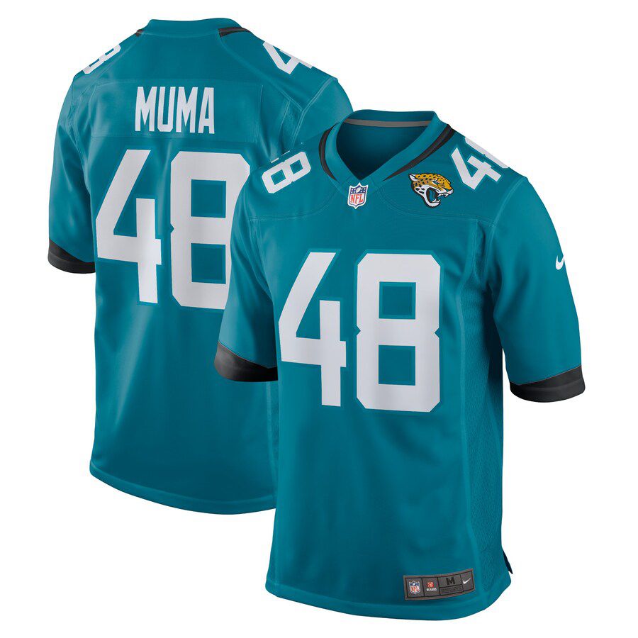 Men Jacksonville Jaguars #48 Chad Muma Nike Teal Game NFL Jersey->jacksonville jaguars->NFL Jersey